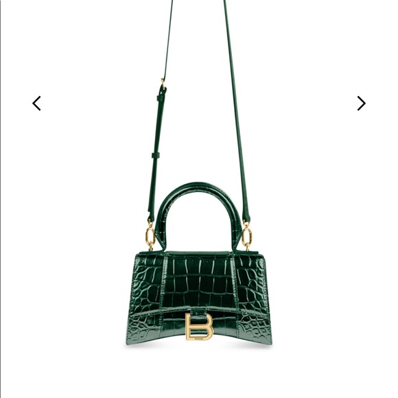 Hourglass handbag crocodile embossed - Picture 2 of 6